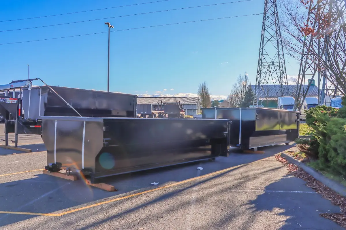 Roll-off dumpster ready for waste disposal at job site for 2 Yard Dumpster Rental in Port Jervis